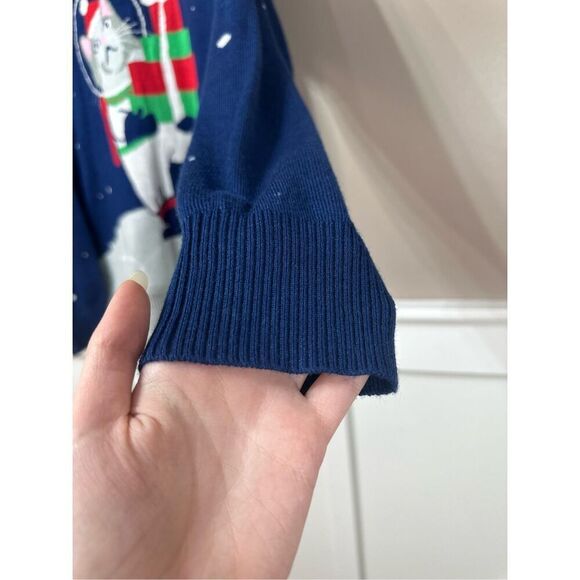 Tipsy Elves Space Astronaut Cat Christmas Holiday Sweater Women's XXL - Picture 3 of 10